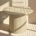 thumbnail image 3 of HOMCOM Table Basse Ronde, Table Centrale 24 Pouces avec Base à Colonne à Lattes, Naturel, 3 of 10