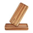 thumbnail image 1 of Acacia Wood Serving Trays, Set of 3 Wooden Serving Platters for Home Decor, Food, Cheese, Fruit, Vegetables, Charcuterie, Appetizer Serving Tray(11.8 x 5.1 x 0.78 inches), 1 of 5