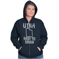 thumbnail image 3 of Utah Easy To Draw Beehive State Unisex Fleece Graphic Zip Up Hoodie Brisco Brands 3X, 3 of 5