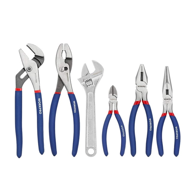 Juego de alicates y llaves WORKPRO de 6 piezas para bricolaje y uso doméstico