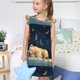 thumbnail image 4 of Fotbe Starry Sky Sleep White Bear Vestido de Dormir para Niñas de 3 a 10 Años, Mangas Cortas, Estilo Princesa, Pijama Camisón con Mangas Voladas-X-Large, 4 of 6