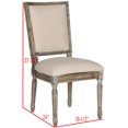 thumbnail image 7 of SAFAVIEH Buchanan 19''H French Linen Rect Side Chair Beige / Rustic Oak, 7 of 7
