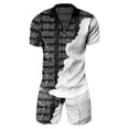 thumbnail image 3 of toraway Autumn Mens Suits Regular Fit 28 Male Casual Striped Gradient Ramp Print Two Piece Zipper Short Sleeve Top Blouse Suit Drawstring Pocket Short Set XXXXL, 3 of 4