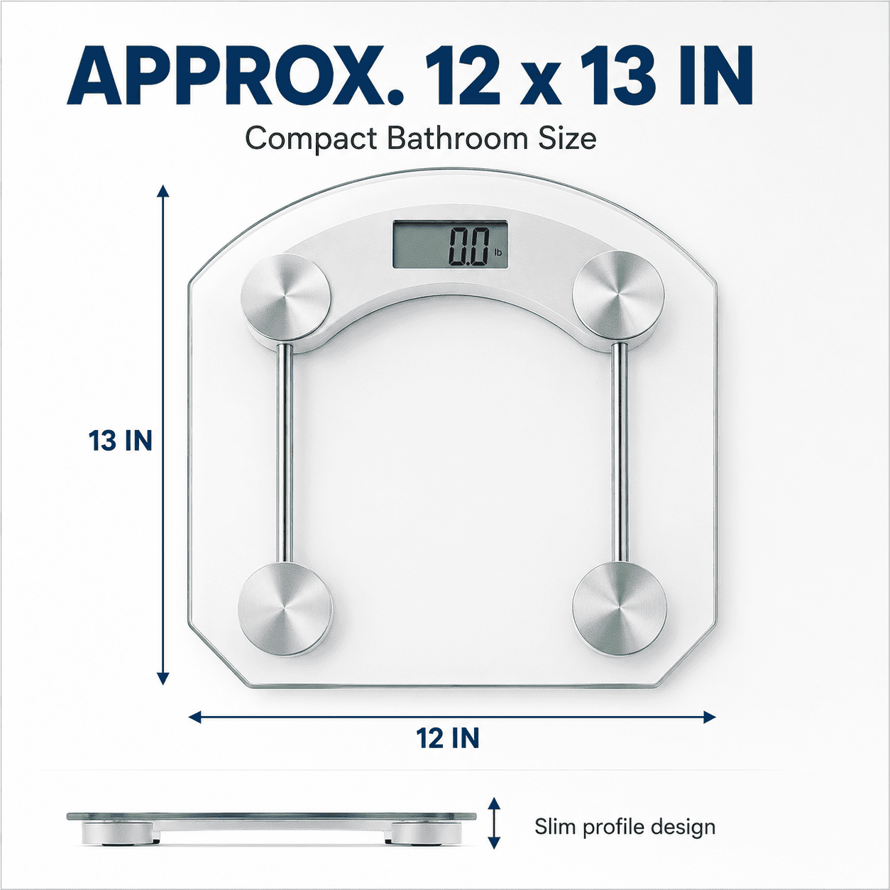 Dependable Industries Personal Digital Bathroom Scale 396 lb Capacity Glass LCD Body Weight Scale with Step-On Technology