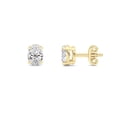 thumbnail image 2 of Fireborn Oval-Shaped Diamond, Sterling Silver Earrings for Women, 1 CTW, 0.89 g, 14K Yellow Gold, 2 of 4