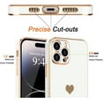thumbnail image 3 of Love-Heart Luxury Case for Apple iPhone 15 Pro Heart Case, Cute Design Shiny Bling Cover, Soft TPU Slim Shockproof Protective Case for Apple iPhone 15 Pro for Women Girls, White, 3 of 8