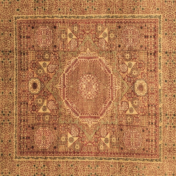 Ahgly Company Indoor Square Abstract Brown Modern Area Rugs, 8' Square