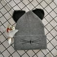 thumbnail image 2 of JIKNTTR New Winter Hats Cute Cat Ear Hat With Embroidered Knit Beanie Hat Warm Knit Crochet Ski Cap, 2 of 3