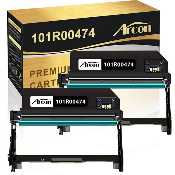 Arcon 2-Pack Compatible Drum Unit for Xerox 101R00474 works with Xerox Phaser 3052 3260 WorkCentre 3215 3225 Printers (Black）