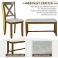 thumbnail image 4 of Harper & Bright Designs 6 Pieces Kitchen Upholstered Dining Table Set for 6 with Bench Wooden Rectangular Dining Table and 4 Chairs, Brown, 4 of 13