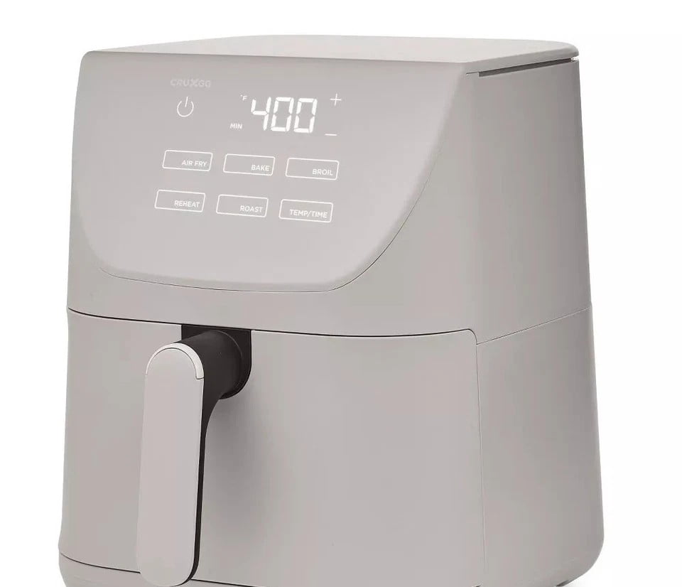 CRUXGG 6QT Touch-Activated Air Fryer – GRAY- Touch Activated