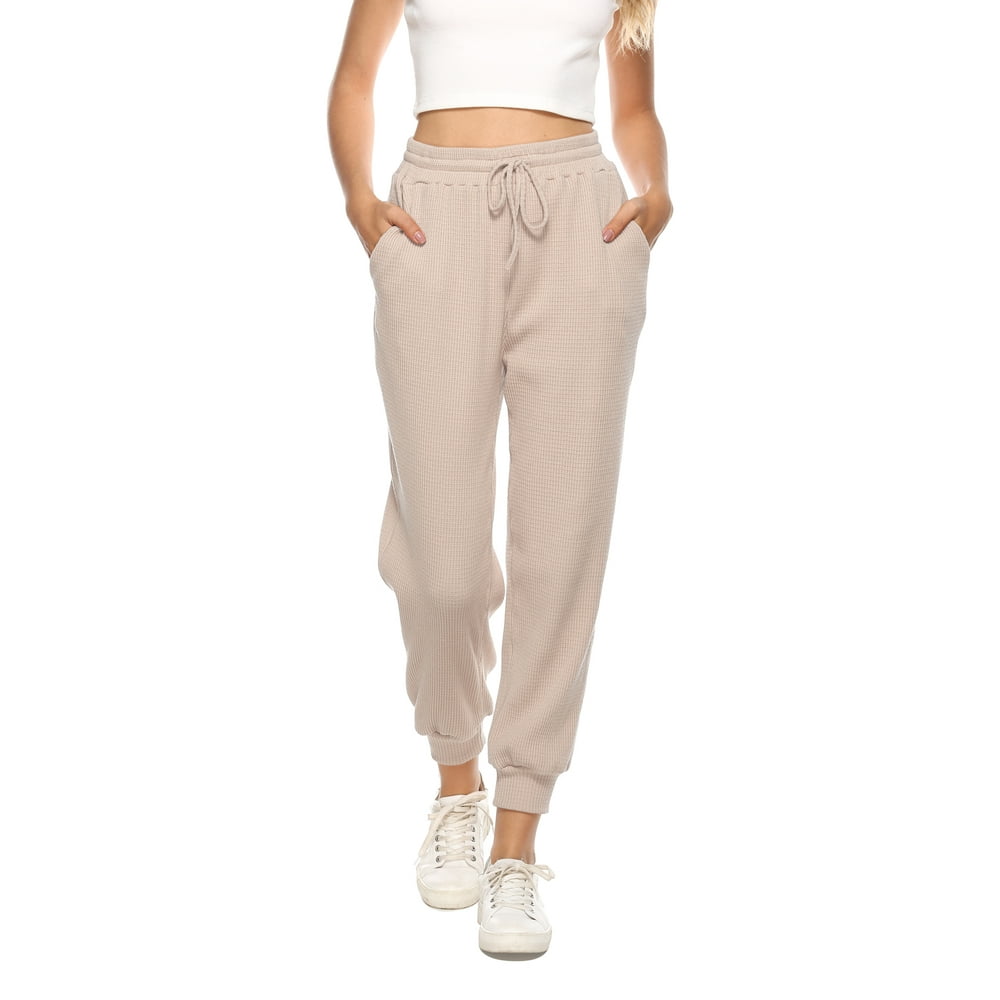 white waffle joggers