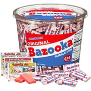 Bazooka Bubble Gum Individually Wrapped, Original Flavor, Gluten-Free, Bulk, 225 Pieces