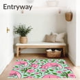 thumbnail image 3 of ODIKA 5'x7' Machine Washable Non-Slip Area Rug, Playful Russet Wildlife Enchanting Floral Fauna Embellishment High Traffic Rug with Pad, Pink, 463017, 3 of 8