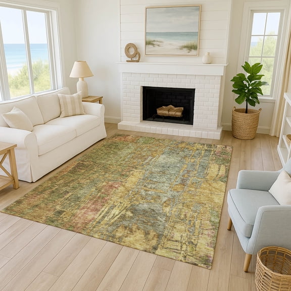 Addison Rugs Chantille Indoor/Outdoor Transitional Abstract Aloe Machine Washable Rectangle Rug, 10' x 14'