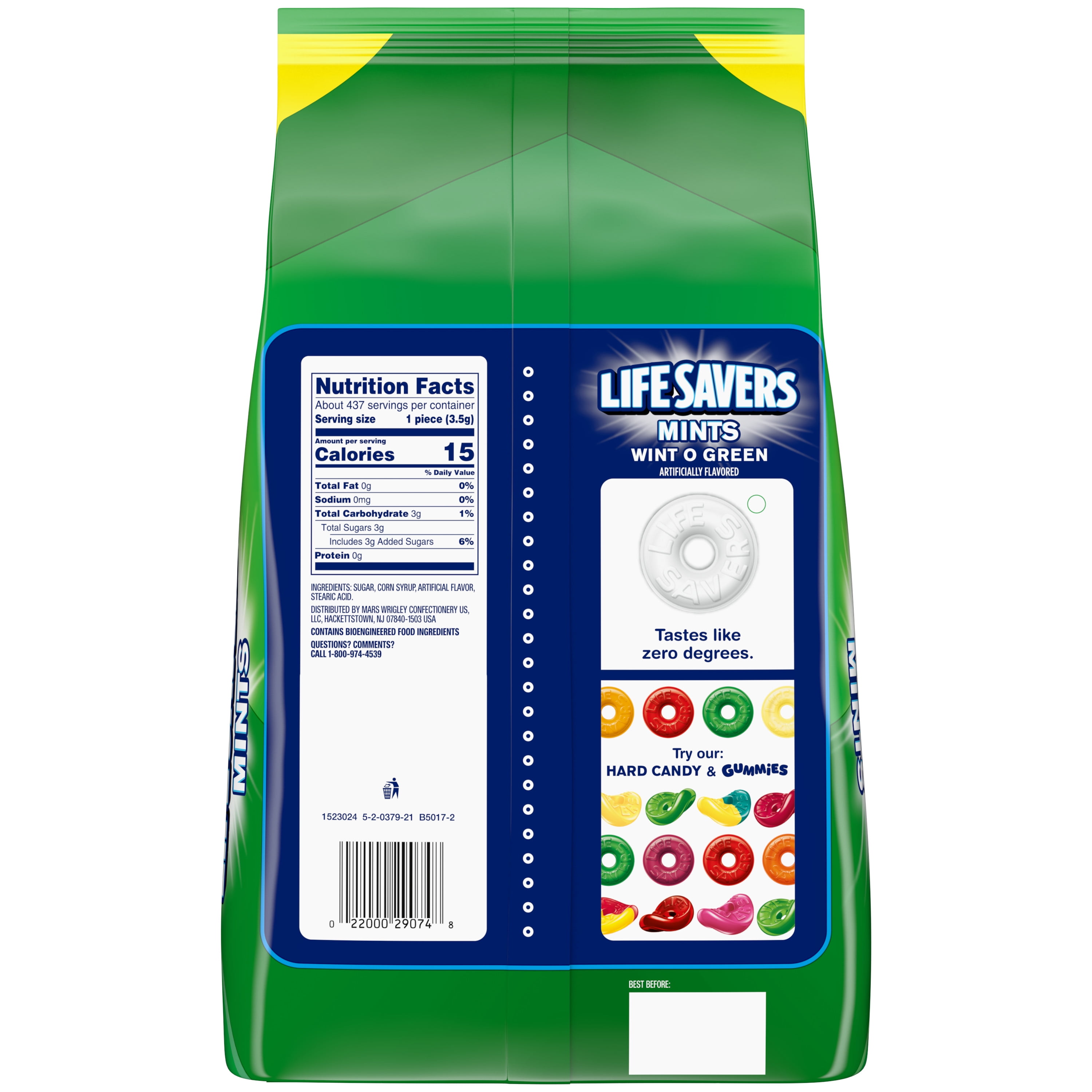 Life Savers Wint-O-Green Breath Mints Bulk Hard Candy - 53.95 oz Bag