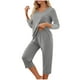 thumbnail image 2 of Conjunto de 2 piezas de blusa de manga corta y pantalón largo con cintura elástica y bolsillos para mujer, 2 of 7
