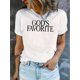 thumbnail image 1 of Camiseta De Verano Para Mujer, Moda Informal, Ropa Cómoda, Camisetas De Manga Corta MSimple English Favorite God Pattern Printing Women'S Fashion Trend Round Neck Short Sleeve, Simple Casual Sports, 1 of 6