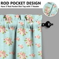 thumbnail image 5 of Pioneer Kitchen Curtains and Valance Set 24 Inch Tier Small Roses Curtains Small Drapes for Cafe Living Room Bathroom Farmhouse 3 Pieces Set Rod Pocket, 5 of 6