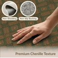 thumbnail image 6 of ODIKA 8'x10' Washable Area Rug Durable, Non-Slip Olive Geometric Mosaic With Earth Tone Diamond Accents Vintage Abstract Refined for Living Room, Under Sectional, Family, 6 of 7