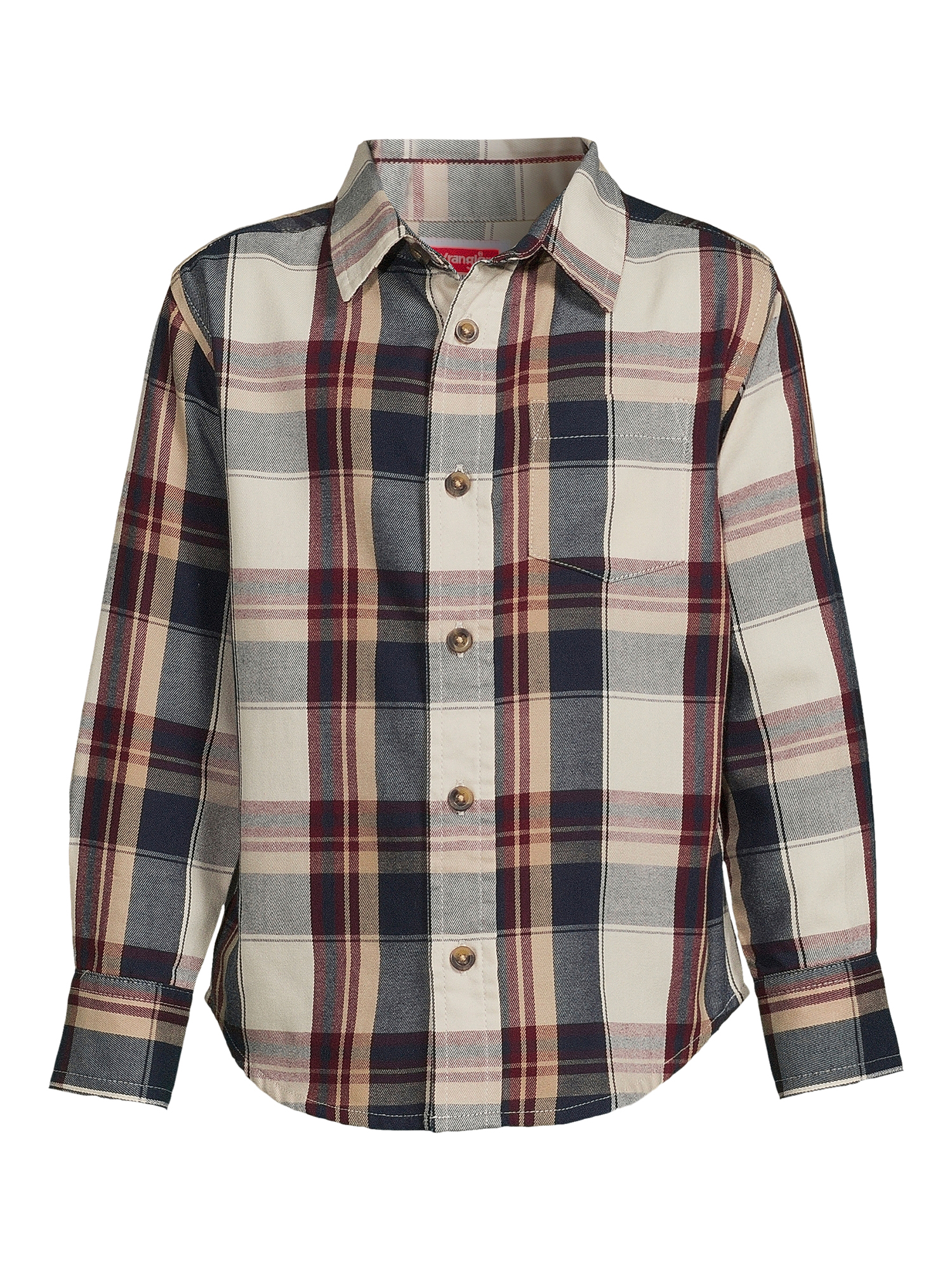 Wrangler Boys Long Sleeve Button-Up Twill Shirt, Sizes 4-18 & Husky - image 2 of 5