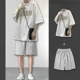thumbnail image 3 of Chándal Estampado Ropa de Hombre Ropa Deportiva Trajes Deportivos Camiseta Blanca Hombre Conjuntos de Pantalones Cortos con Alfabeto Camiseta de Manga Corta Genial Xl, 3 of 5