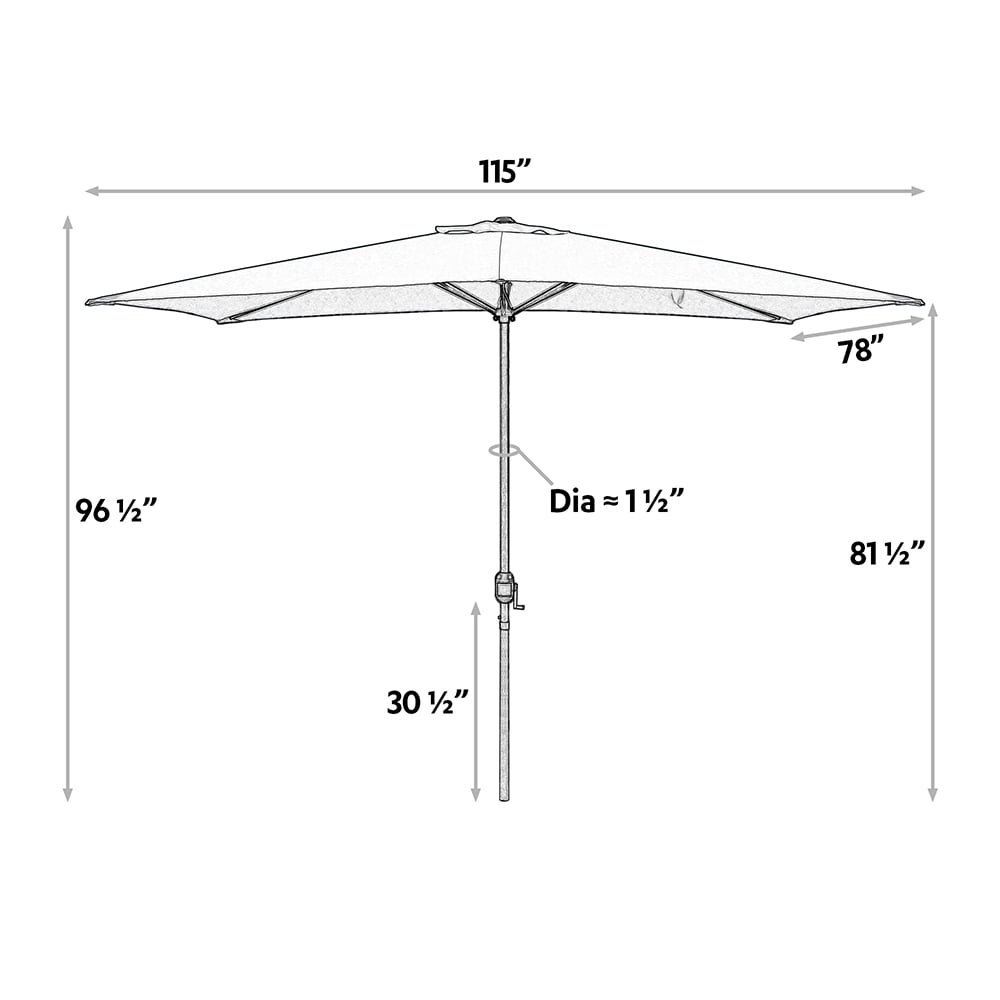UltraShades 10 Feet  Rectangular Patio Umbrella - Khaki