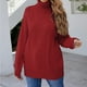 thumbnail image 5 of Moda mujer Color sólido manga larga Pullove cuello redondo camisa suéter Tops Fridja  hjk880, 5 of 8