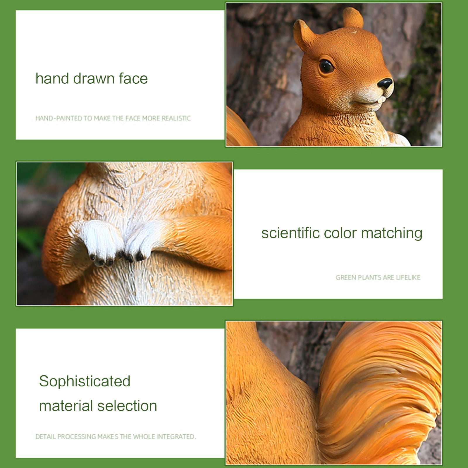 CIYISON Resin Squirrel Figurine Cute Mini Animal Sculpture Art Statue Crafts Ornament for Outdoor Garden Lawn Yard Decoration Birthday Gift