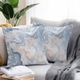 thumbnail image 2 of Abstract Marble Texture Outdoor Pillow Covers Pack of 2 Blue Gray Tone Vortex Effect Waterproof Throw Pillow Covers Decorative Cushion Cases for Patio Garden Tent Balcony Couch 16x16 inch, 2 of 8