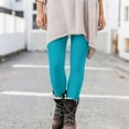 thumbnail image 2 of Fiaer Womens Leggings Plus Size Comfort Yoga Pants Slim Fit Solid Color Stretch Trendy Casual Tight Trousers Sky Blue XXL, 2 of 6