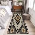 thumbnail image 5 of 2x6 Washable Runner Rug, Vintage Pattern Non-Slip Hallway Runner for Entryway Kitchen Bedroom, Brown Black Ethnic Style Weaving Texture Indoor Carpet Runner Floor Mat, 5 of 9