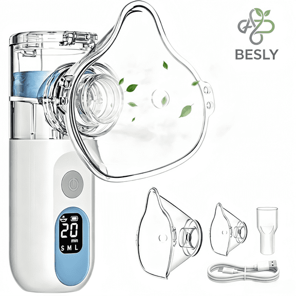 BESLY Portable Compression Humidifier Handheld USB Rechargeable Ultrasonic Personal Cool Mist Steam Inhaler for Daily Moisturizing