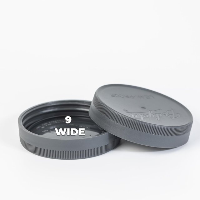 Yodecy 9 Pack Gray Wide Mouth Mason Jar Lids, One-Piece Lids, Plastic Mason Jar Lids Fit Ball, Kerr and More,Canning Lids(Gray)
