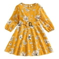 thumbnail image 1 of Cathalem Robe de Printemps à une Épaule pour Filles Robe de Printemps Mignonne en Maille Contrastée à Volants pour Filles, Jaune 130, 1 of 5