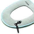 thumbnail image 2 of Monstrate Cubierta de inodoro de terciopelo de cuero cálido de gato de dibujos animados, almohadilla de tapa de asiento, alfombrilla de invierno de baño Juegos de accesorios de baño Verde Monstrate JJ17950-04B, 2 of 5