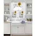 thumbnail image 3 of Sunflower Sunshine Swag Kitchen Curtains Sets for Windows 24 Inch Length, Pastoral Bees Farmhouse Floral Short Window Curtain Panels Swags Valances and Tiers 3 Piece Set for Cafe/Dining Room, 3 of 5