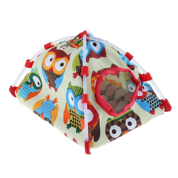 Tachiuwa ,Parrot Perched Hanging Tent,Parakeet Budgie Hut Hammock,Cage Decor (, Colorful) S