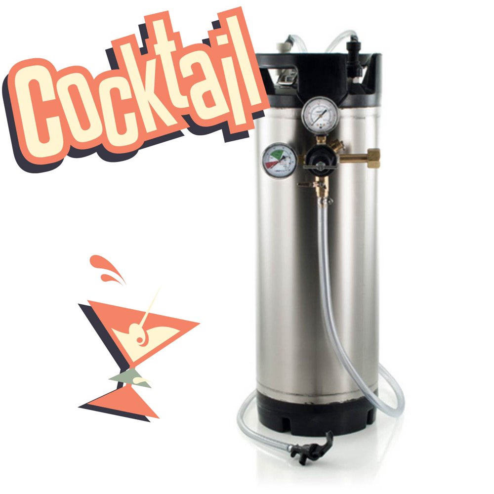 5 Gallon Cocktails on Draft Ball Lock Keg System w/Picnic Tap, New AIH