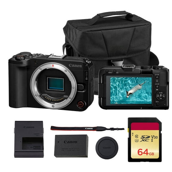 Canon EOS R50 V Mirrorless Camera | Compact Powerhouse for Vlogging, Streaming & Everyday Creativity (6895C002)   Canon Shoulder Bag   64GB Memory Card