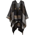 thumbnail image 1 of LinYooLi Women Shawl Wraps Warm Plaid Poncho Blanket Open Front Sweater Cardigan Cape Fall Winter Fleece Scarf Coat, 1 of 6