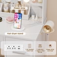 thumbnail image 4 of Homall Vanity Desk with Lights & Mirror, Makeup Vanity Set with Power Outlet & Storage Drawers Shelves for Bedroom, White, 4 of 7