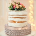 thumbnail image 5 of BalsaCircle 15.5" Rose Gold Metal Beaded Cake Stand Wedding Cake Holder, 5 of 8