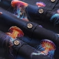 thumbnail image 5 of YIUME Men's Hawaiian Shirt Luminescent Dreams Print Cotton Button-down Short Sleeve Aloha Shirt, 5 of 8
