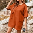 thumbnail image 3 of REALiKUN Women's Oversized Tee Romper, Casual One-Piece Short Sleeve Jumpsuit with Pockets for Athletic & Lounge, 3 of 8