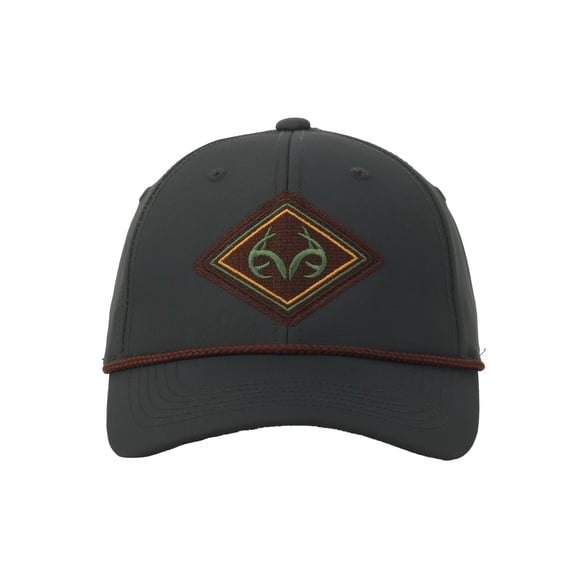 Realtree® Graphite 6-Panel Cap – Structured Full Fabric with Cord, Snapback, One Size