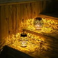 thumbnail image 2 of Tignapoo Iron Solar-Powered LED Garden Light with Peony Design, Warm Yellow Illumination, Waterproof for Outdoor Use, Red Finish, 2 of 6