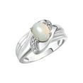 thumbnail image 3 of RYLOS Bagues pour Femmes Bague en Or Blanc 14K Pierre Précieuse Ovale 9X7MM et Diamants Design Classique Opale Exotique Bijoux Africains pour Femmes Taille 10, 3 of 7