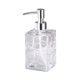thumbnail image 2 of Dispensador de jabón de vidrio texturizado, botella recargable de jabón líquido para manos con bomba para baño, cocina, gel de ducha, champú, loción, 17.8x7 cm, 2 of 7