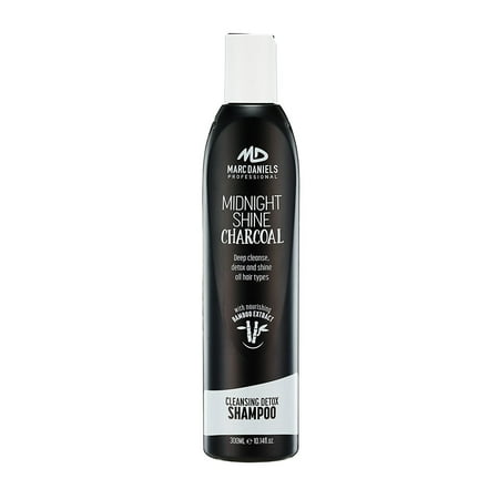 charcoal clarifying shampoo - sulfate free  vegan friendly with bamboo extract detoxifying for all hair types - color treated, oily, frizzy  for women & men by marc daniels